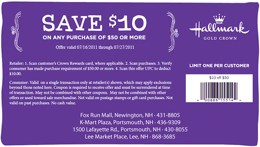 Vogel's Hallmark Coupon